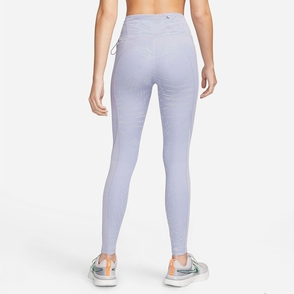 Nike Fast Dri fit running legging tights with reflective streaks in size L. G5 - Picture 2 of 16